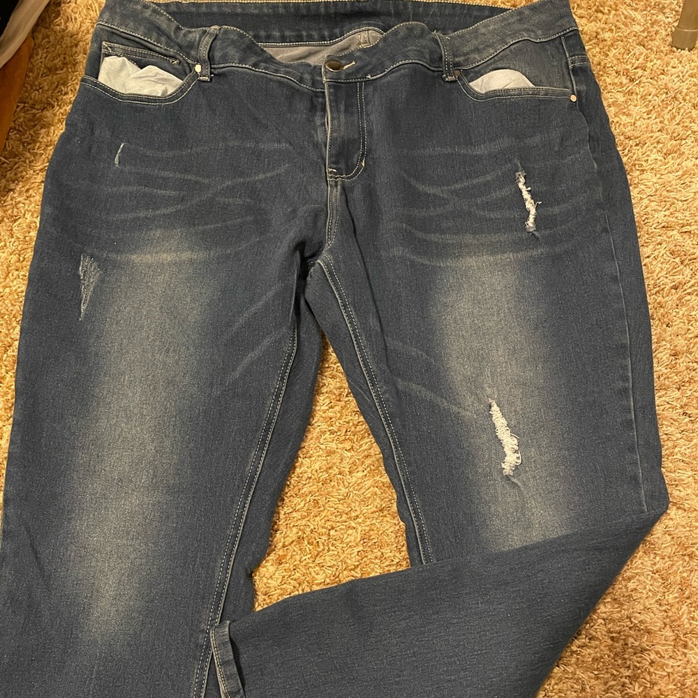 Distressed Blue jeans